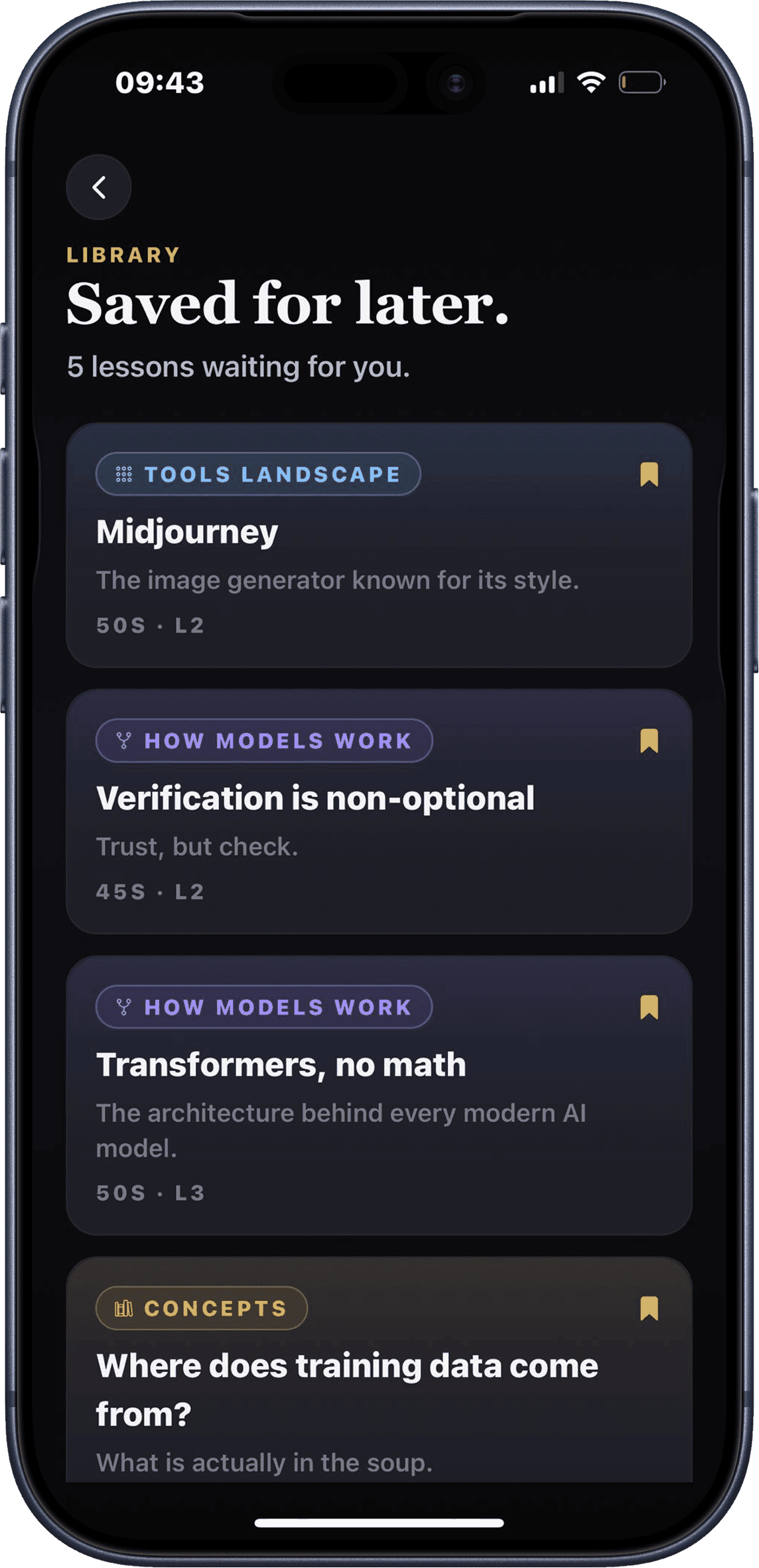 Scroll: Learn AI. Save what hits.